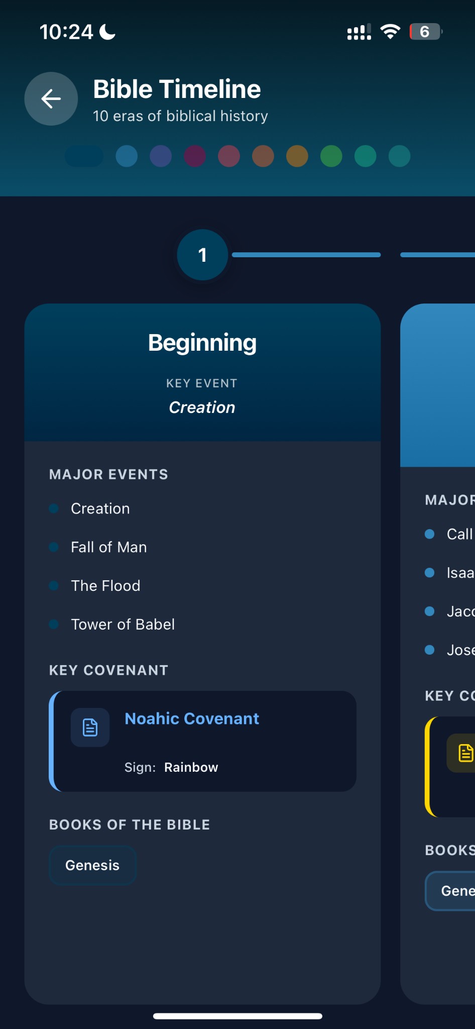 Bible Brief Timeline showing 10 eras of biblical history